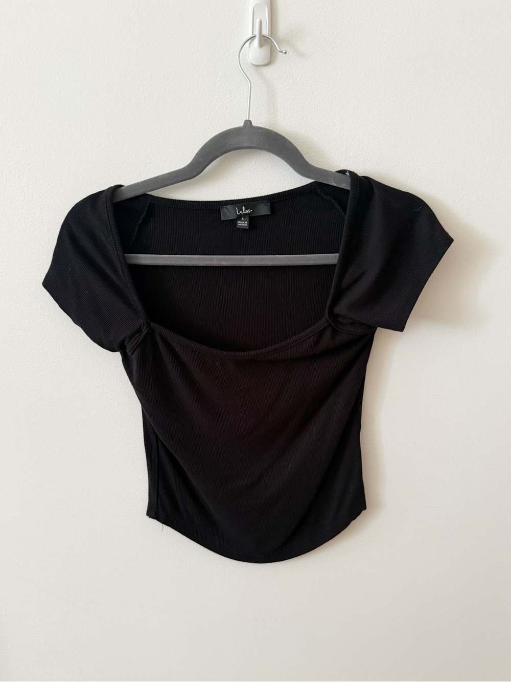 Lulus Black Square Neck Crop Top